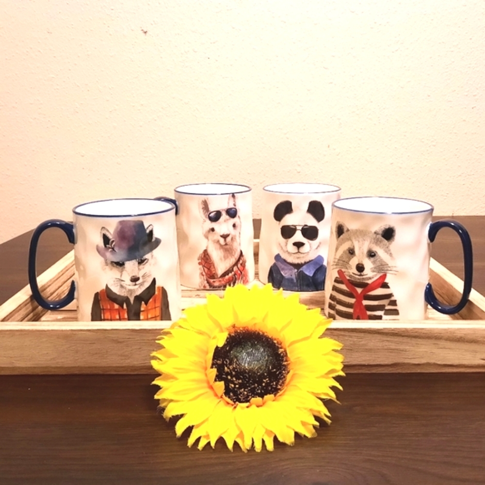 Hipster Animal Mugs (set of 4)